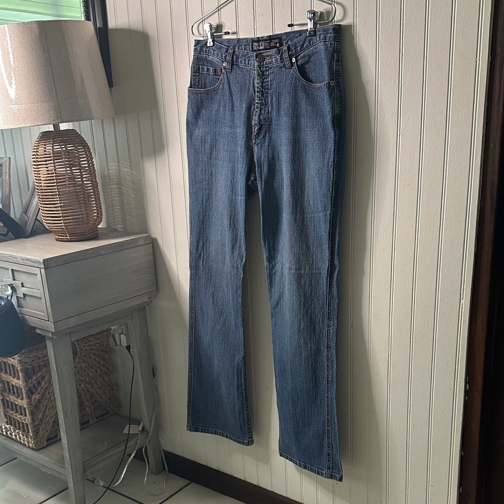 Chico’s Denim Semi Flare Leg Blue Jeans sz M/8 (1) - Picture 7 of 14